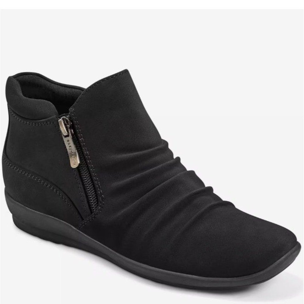 Easy Spirit Size 5.5 Black‎ Aleta Ruched Ankle Boots NEW Comfort Womens $89